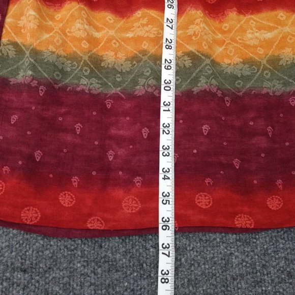 PLATINUM‎ by Dorothy Schoelen Petite Skirt Multicolor Boho Side Slits Drawstring - Picture 14 of 15